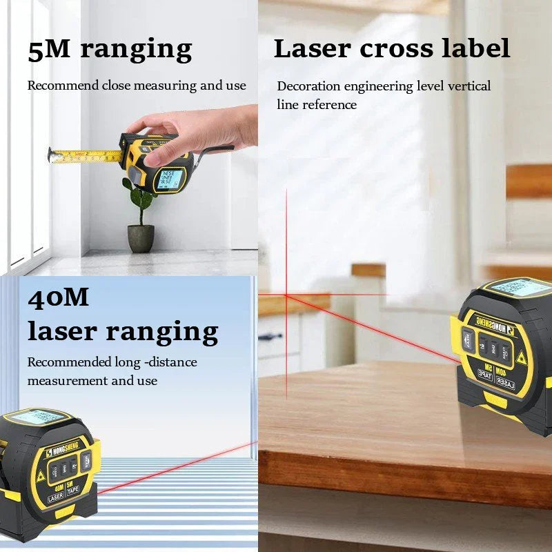 HandyToolStore™ 3 in 1 Infrared Laser Tape Measuring Instrument